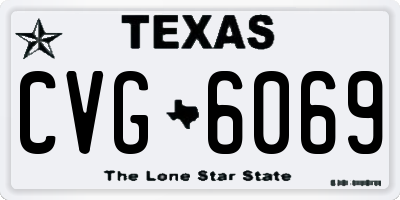 TX license plate CVG6069