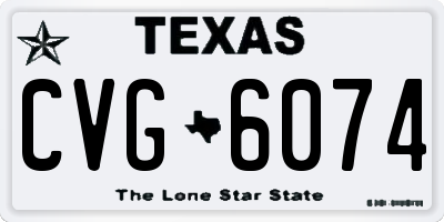 TX license plate CVG6074