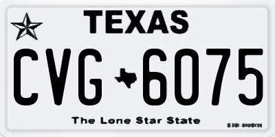 TX license plate CVG6075