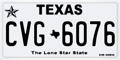 TX license plate CVG6076