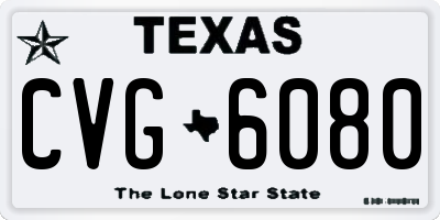 TX license plate CVG6080
