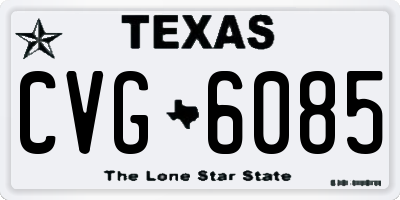 TX license plate CVG6085