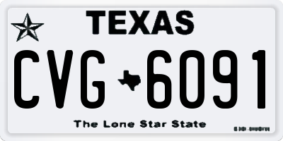 TX license plate CVG6091