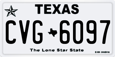 TX license plate CVG6097
