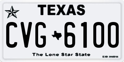 TX license plate CVG6100