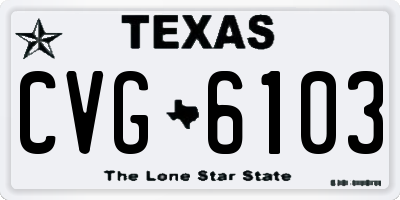 TX license plate CVG6103