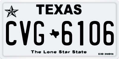 TX license plate CVG6106