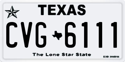 TX license plate CVG6111