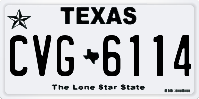 TX license plate CVG6114