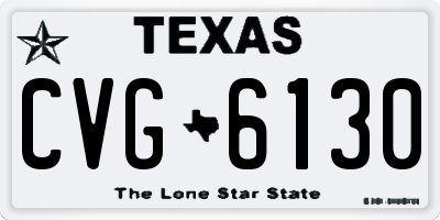 TX license plate CVG6130