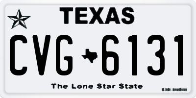 TX license plate CVG6131
