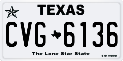 TX license plate CVG6136