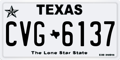 TX license plate CVG6137