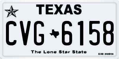 TX license plate CVG6158