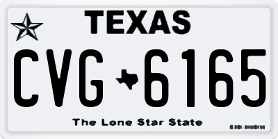 TX license plate CVG6165