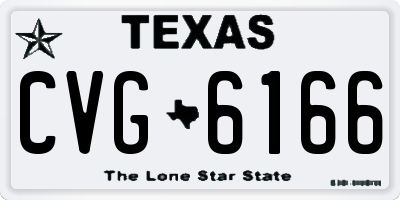TX license plate CVG6166