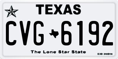 TX license plate CVG6192