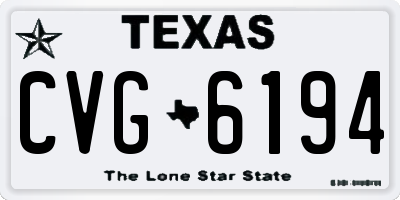 TX license plate CVG6194