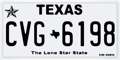 TX license plate CVG6198