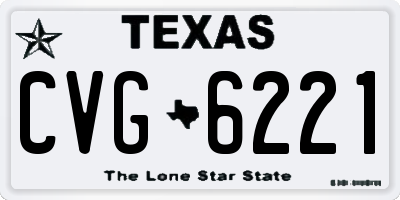 TX license plate CVG6221