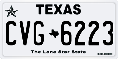 TX license plate CVG6223