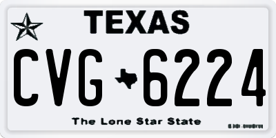 TX license plate CVG6224
