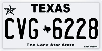 TX license plate CVG6228