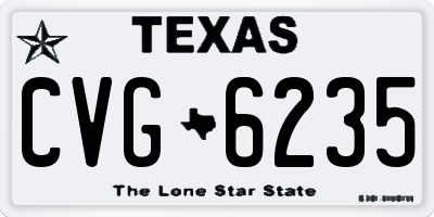 TX license plate CVG6235