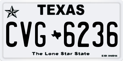 TX license plate CVG6236