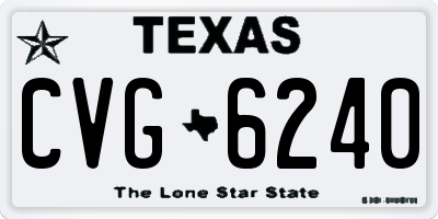 TX license plate CVG6240