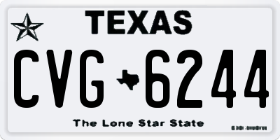 TX license plate CVG6244