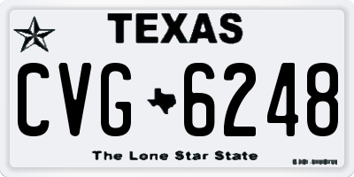 TX license plate CVG6248