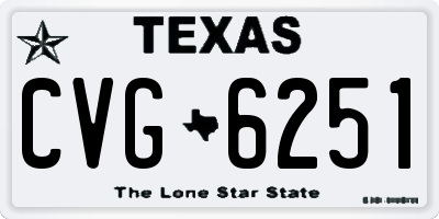 TX license plate CVG6251