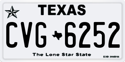 TX license plate CVG6252