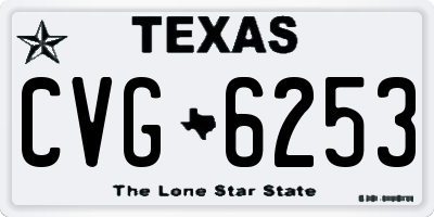 TX license plate CVG6253