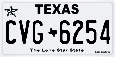 TX license plate CVG6254