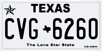 TX license plate CVG6260