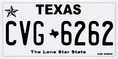 TX license plate CVG6262