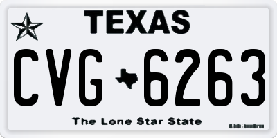TX license plate CVG6263