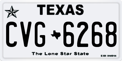 TX license plate CVG6268