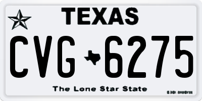 TX license plate CVG6275