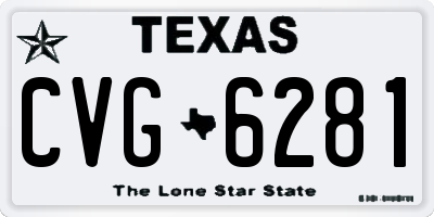 TX license plate CVG6281