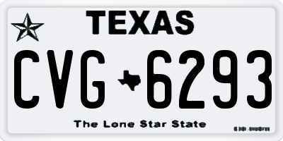 TX license plate CVG6293
