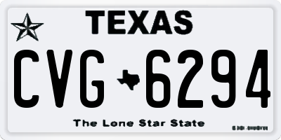 TX license plate CVG6294