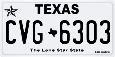 TX license plate CVG6303