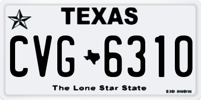 TX license plate CVG6310