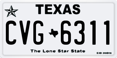 TX license plate CVG6311