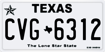 TX license plate CVG6312