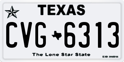 TX license plate CVG6313