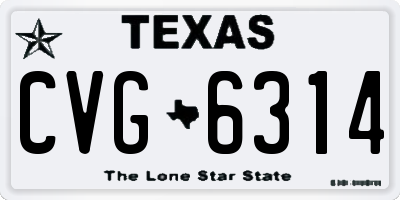 TX license plate CVG6314